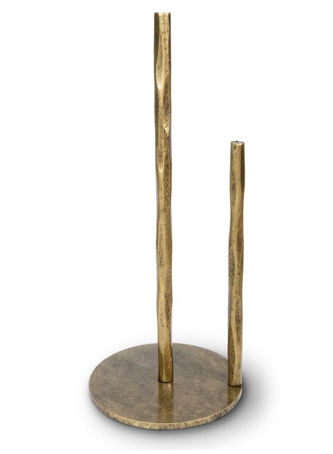BEGINS Paper Towel Holder, Hand-Forged Vintage Gold Paper Towel Stand Holder, Kitchen Heavy Duty Solid Metal Countertop Roll Paper Organizer - Image 2